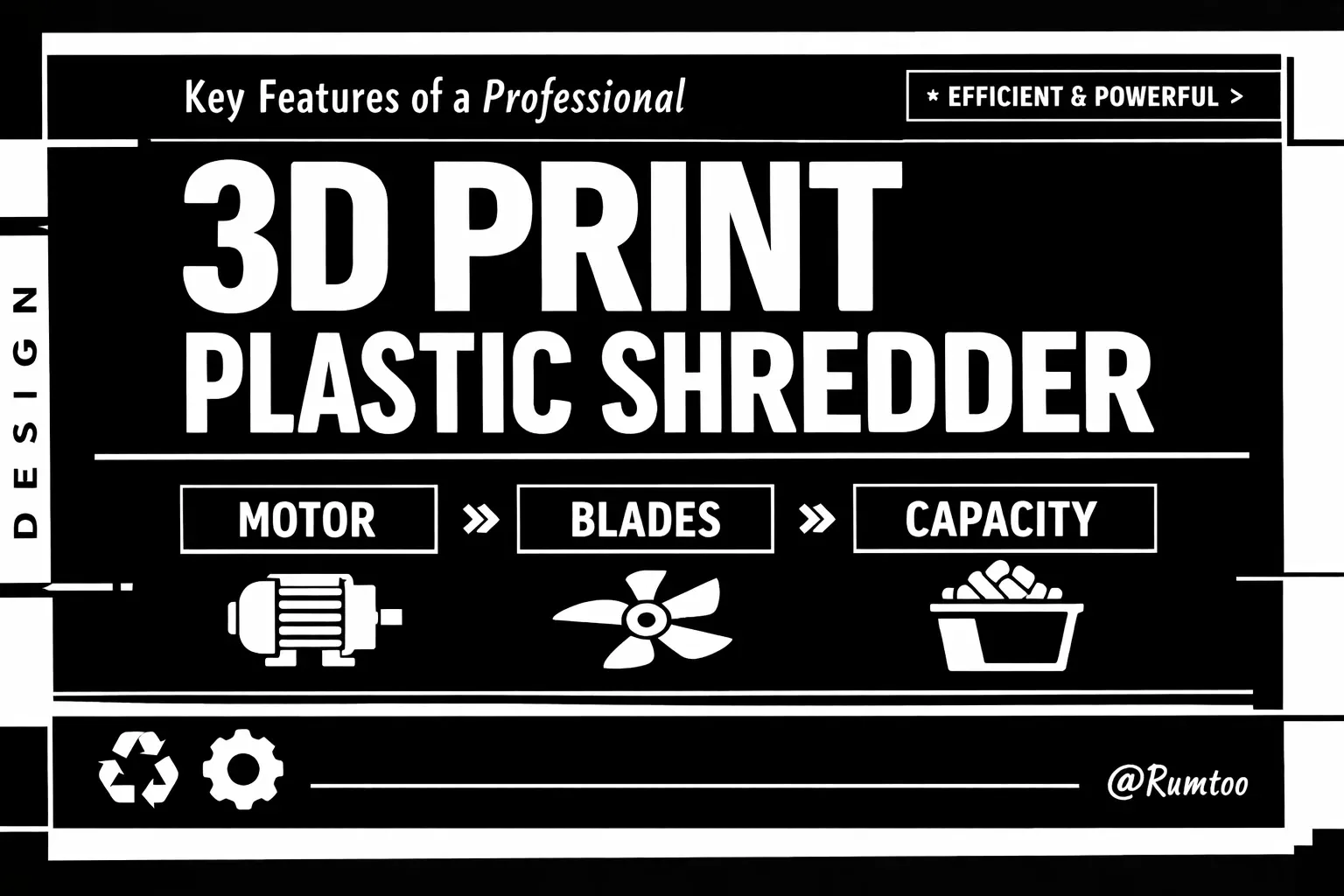 Professional 3D print plastic shredder for recycling